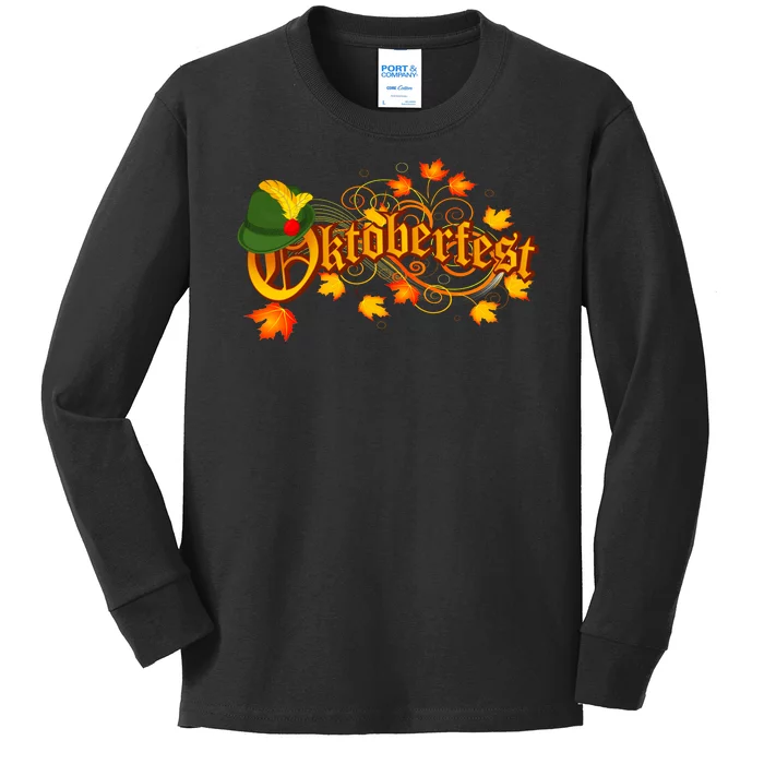 Autumn Oktoberfest Fall Leaves Kids Long Sleeve Shirt