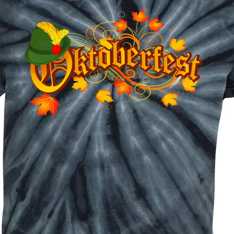 Autumn Oktoberfest Fall Leaves Kids Tie-Dye T-Shirt