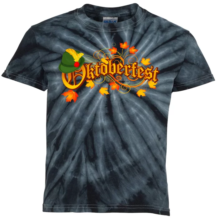 Autumn Oktoberfest Fall Leaves Kids Tie-Dye T-Shirt