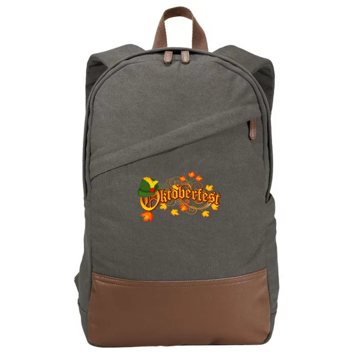 Autumn Oktoberfest Fall Leaves Cotton Canvas Backpack