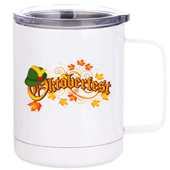 Autumn Oktoberfest Fall Leaves Front & Back 12oz Stainless Steel Tumbler Cup