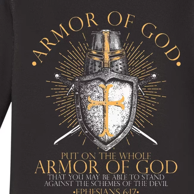 Armor Of God Ephesians 617 Bible Verse Christian Baby Long Sleeve Bodysuit