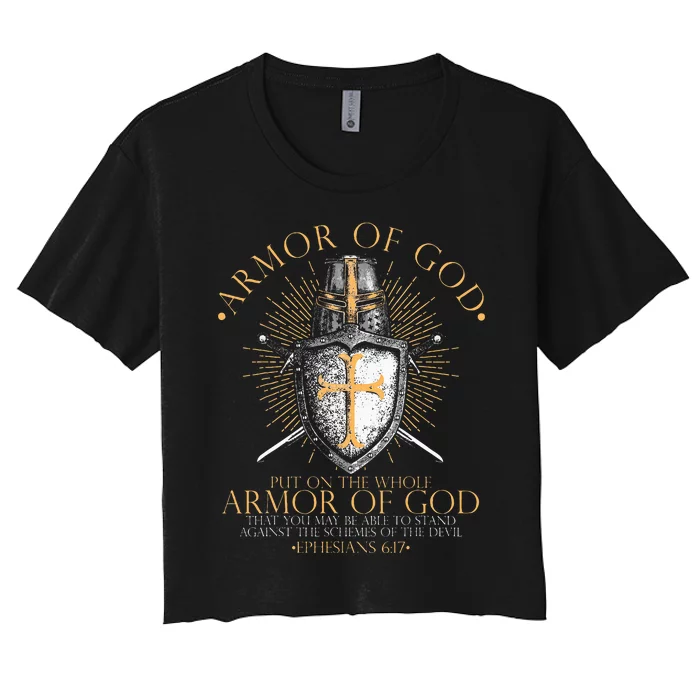 Armor Of God Ephesians 617 Bible Verse Christian Women's Crop Top Tee