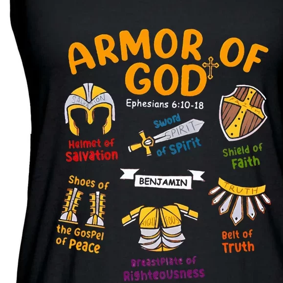 Armor Of God Christian Jesus Shield Ephesians Ladies Essential Flowy Tank