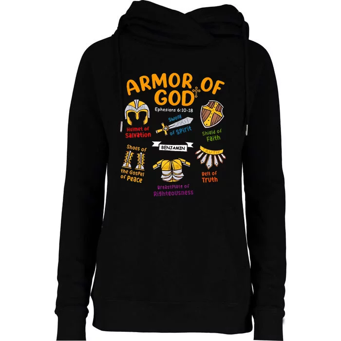 Armor Of God Christian Jesus Shield Ephesians Womens Funnel Neck Pullover Hood