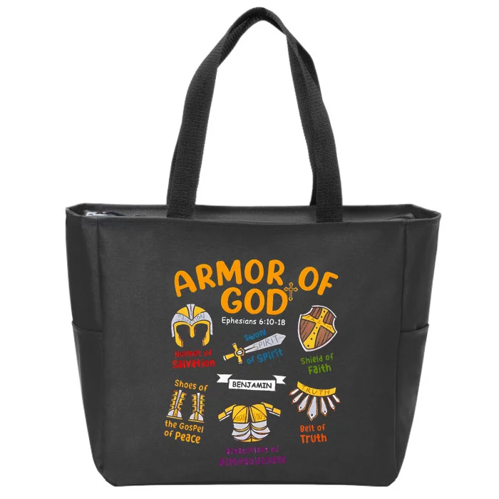 Armor Of God Christian Jesus Shield Ephesians Zip Tote Bag