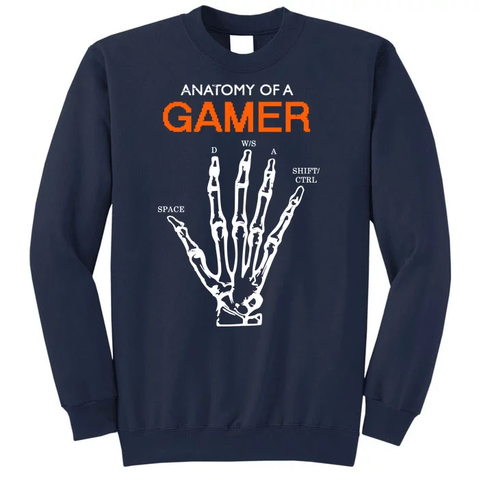 Anatomy Of Gamer Funny Gaming Tall Sweatshirt