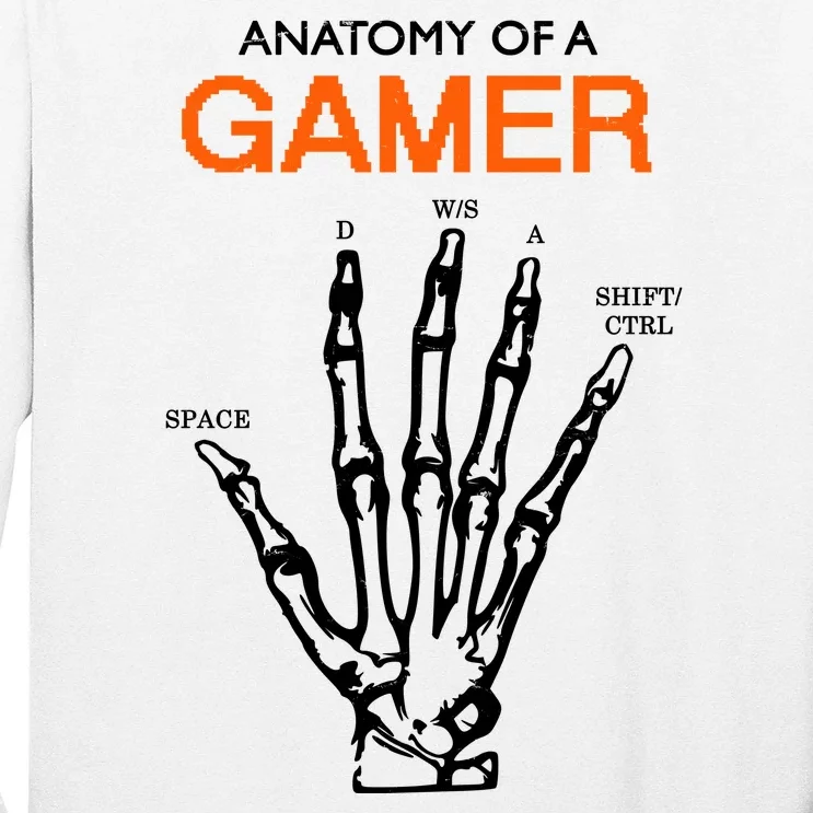 Anatomy Of Gamer Funny Gaming Long Sleeve Shirt