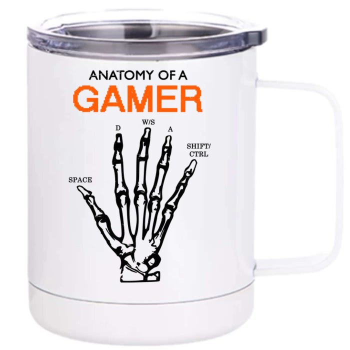 Anatomy Of Gamer Funny Gaming Front & Back 12oz Stainless Steel Tumbler Cup