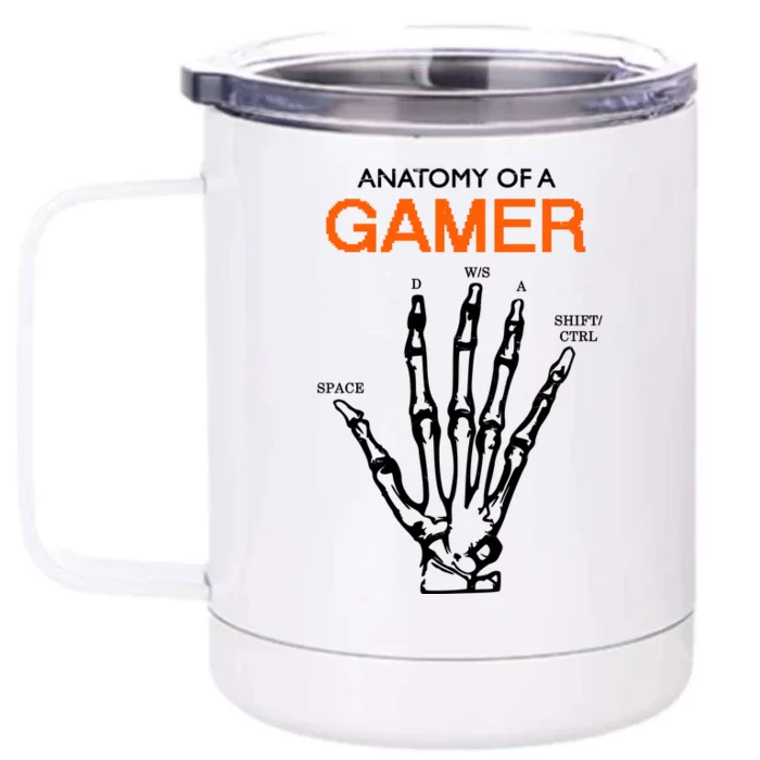 Anatomy Of Gamer Funny Gaming Front & Back 12oz Stainless Steel Tumbler Cup