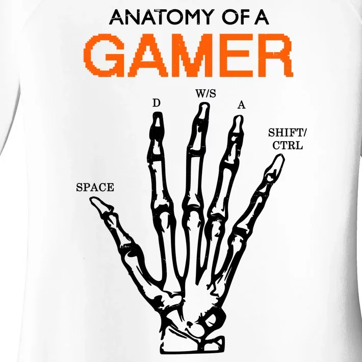 Anatomy Of Gamer Funny Gaming Women's Perfect Tri Tunic Long Sleeve Shirt