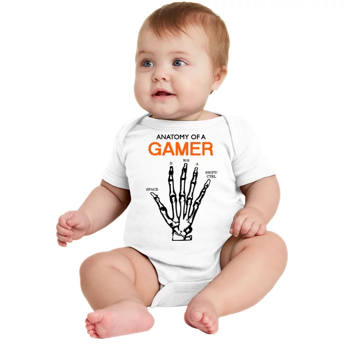 Anatomy Of Gamer Funny Gaming Baby Bodysuit