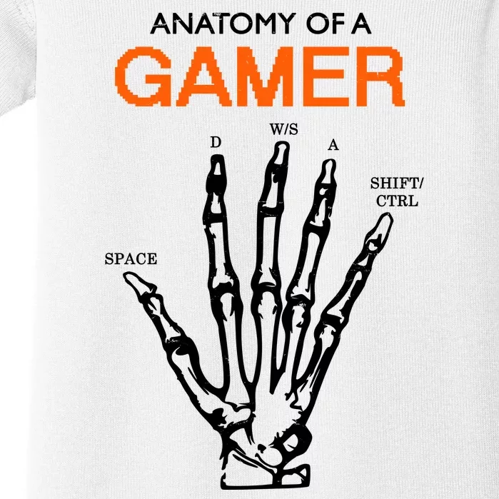 Anatomy Of Gamer Funny Gaming Baby Bodysuit