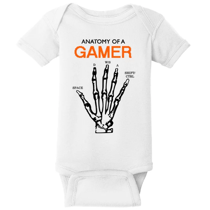 Anatomy Of Gamer Funny Gaming Baby Bodysuit