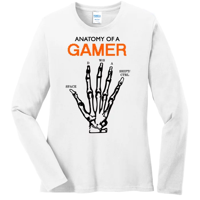 Anatomy Of Gamer Funny Gaming Ladies Long Sleeve Shirt