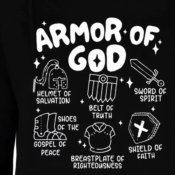 Armor Of God put on the armor of God Christian bible verses Womens Funnel Neck Pullover Hood