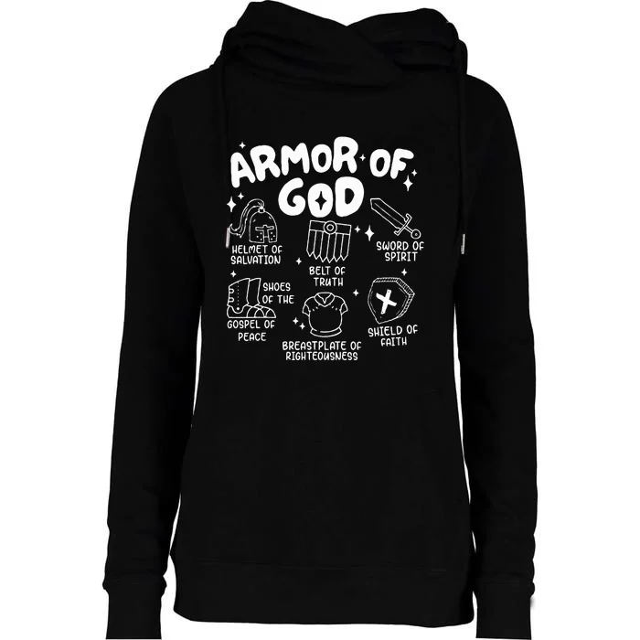 Armor Of God put on the armor of God Christian bible verses Womens Funnel Neck Pullover Hood