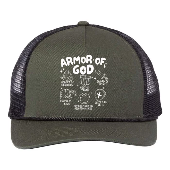 Armor Of God put on the armor of God Christian bible verses Retro Rope Trucker Hat Cap