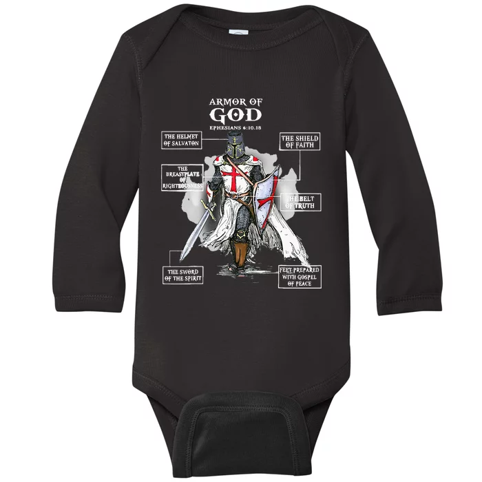 Armor Of God Bible Verse Cool Ephesians 611 Christian Bible Baby Long Sleeve Bodysuit