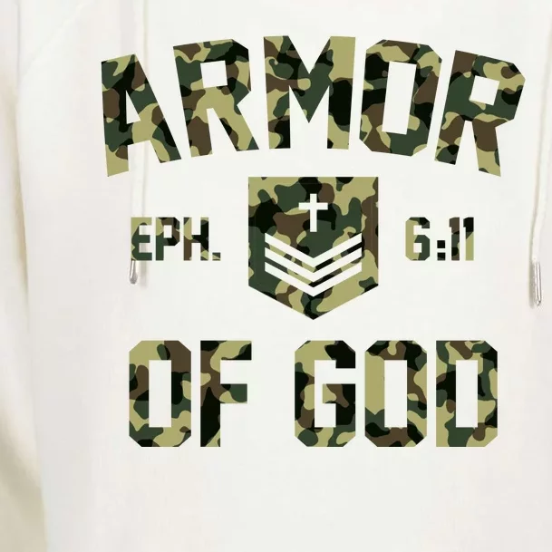 Armor Of God Military Camo Camouflage Womens Funnel Neck Pullover Hood