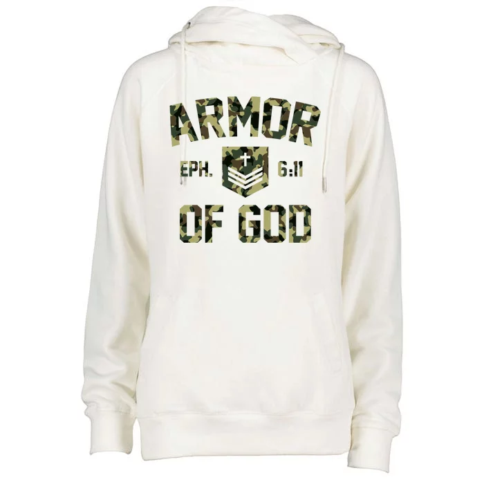 Armor Of God Military Camo Camouflage Womens Funnel Neck Pullover Hood