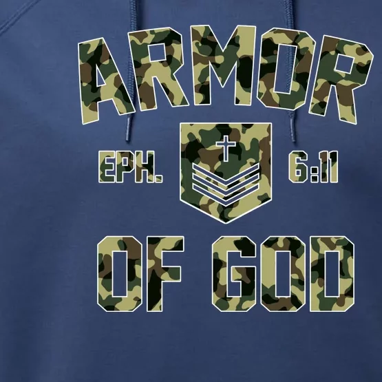 Armor Of God Military Camo Camouflage Performance Fleece Hoodie