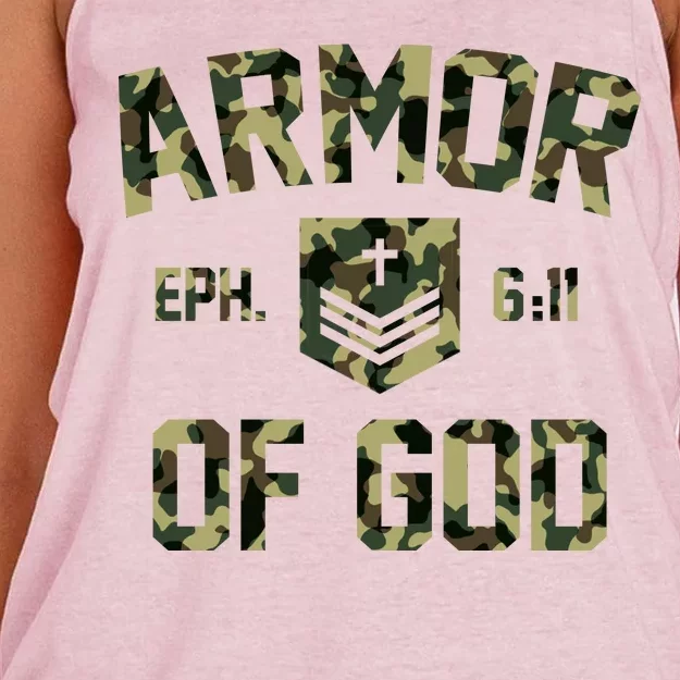 Armor Of God Military Camo Camouflage Women's Knotted Racerback Tank