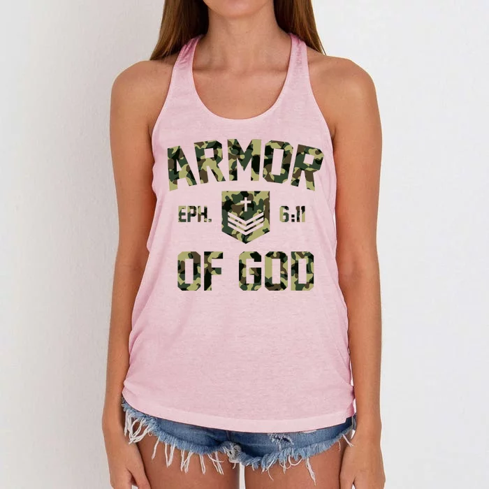 Armor Of God Military Camo Camouflage Women's Knotted Racerback Tank