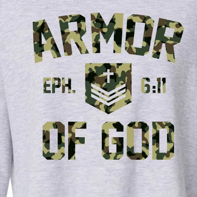 Armor Of God Military Camo Camouflage Cropped Pullover Crew