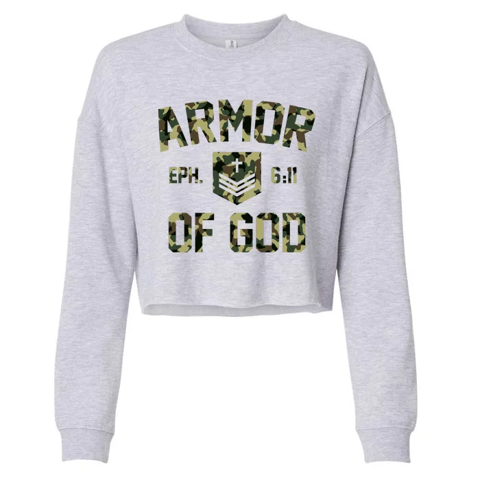 Armor Of God Military Camo Camouflage Cropped Pullover Crew