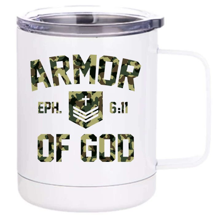 Armor Of God Military Camo Camouflage Front & Back 12oz Stainless Steel Tumbler Cup