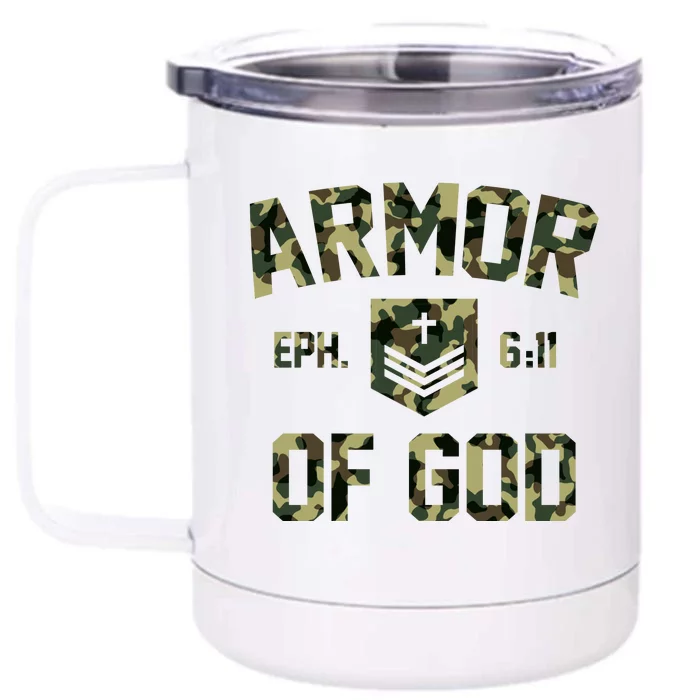 Armor Of God Military Camo Camouflage Front & Back 12oz Stainless Steel Tumbler Cup