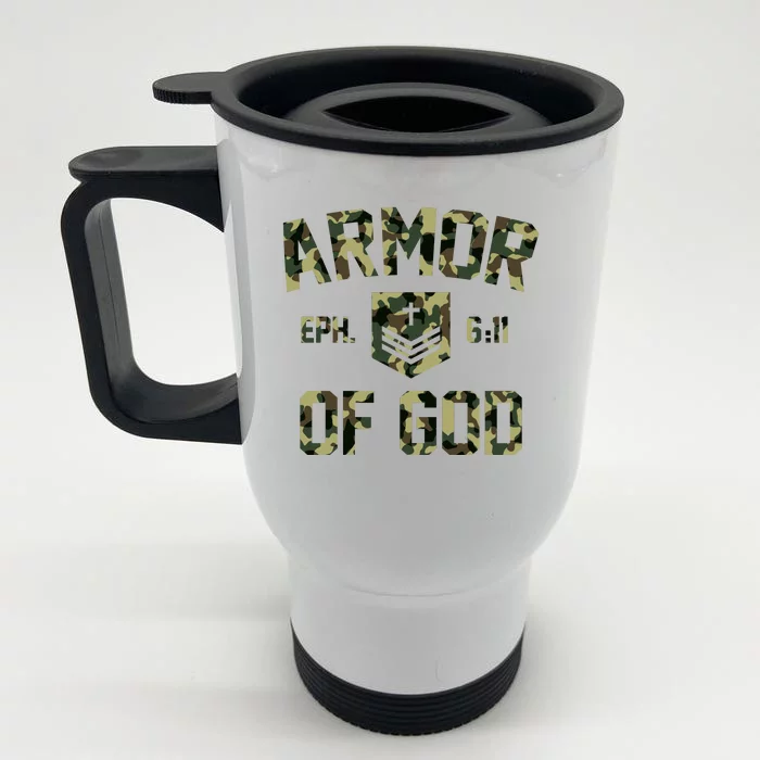 Armor Of God Military Camo Camouflage Front & Back Stainless Steel Travel Mug