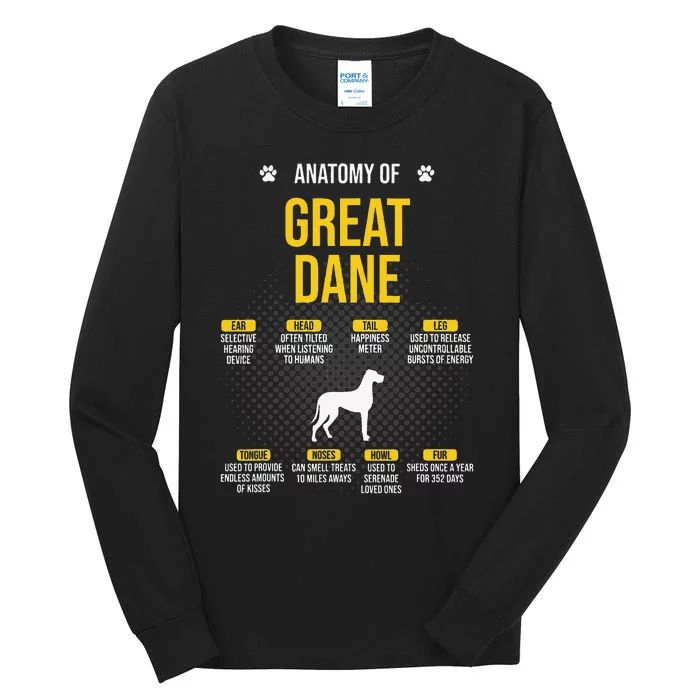 Anatomy Of Great Dane Dog Lover Tall Long Sleeve T-Shirt