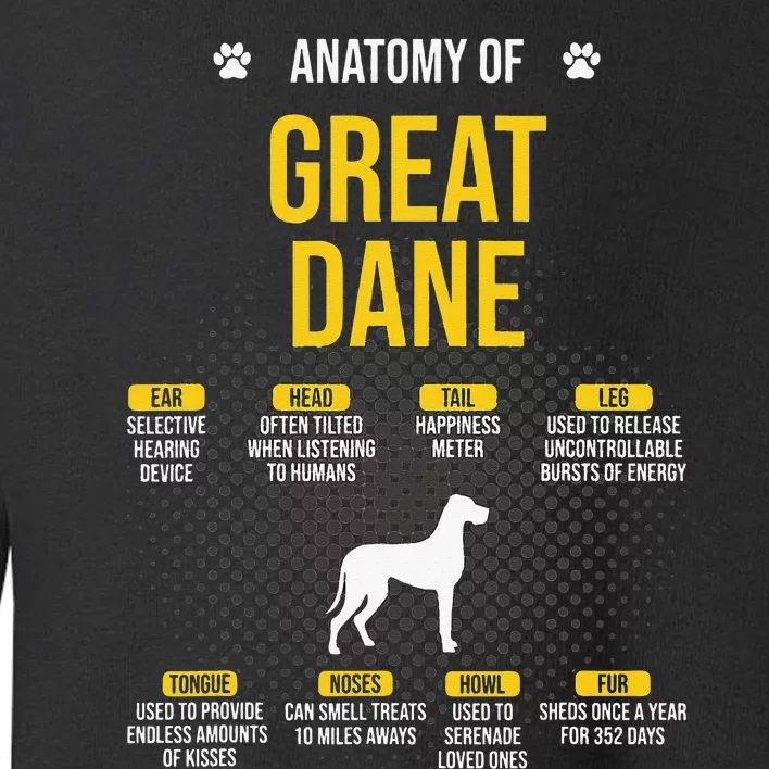 Anatomy Of Great Dane Dog Lover Toddler Sweatshirt