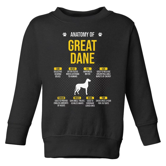 Anatomy Of Great Dane Dog Lover Toddler Sweatshirt