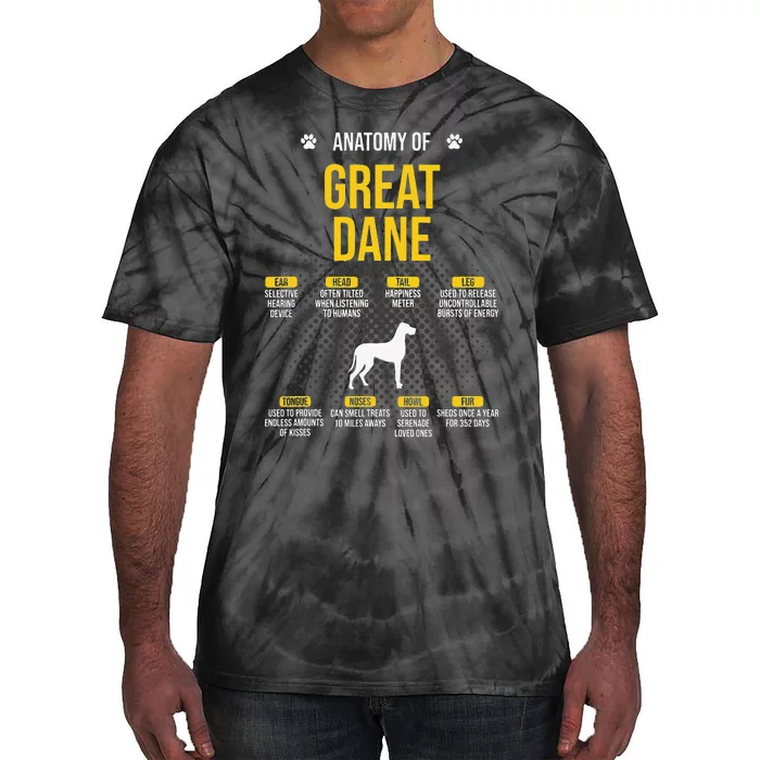 Anatomy Of Great Dane Dog Lover Tie-Dye T-Shirt