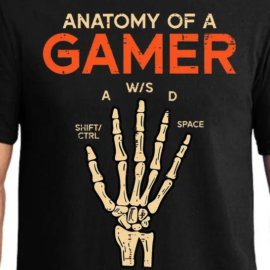 Anatomy Of Gamer Skeleton Hand Funny Men Kids Ns Pajama Set