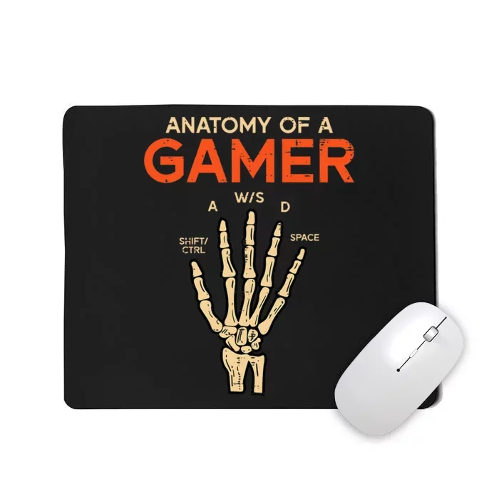 Anatomy Of Gamer Skeleton Hand Funny Men Kids Ns Mousepad