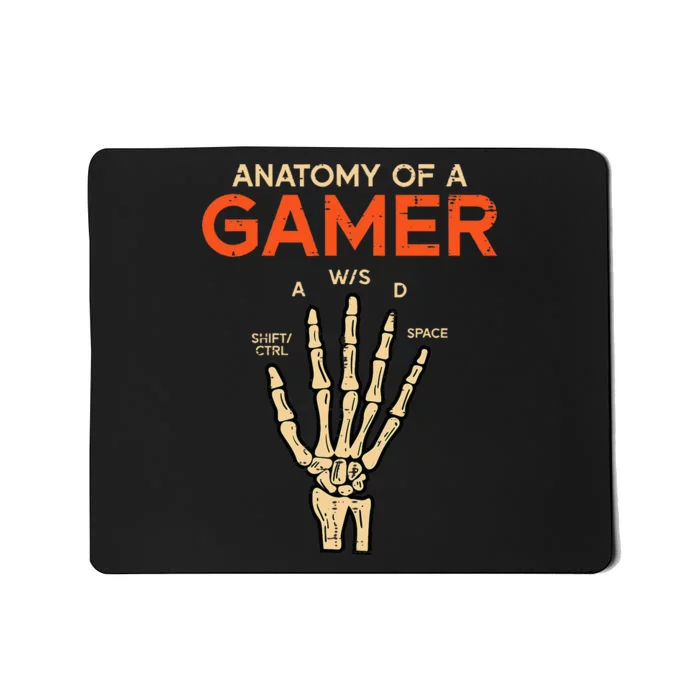 Anatomy Of Gamer Skeleton Hand Funny Men Kids Ns Mousepad