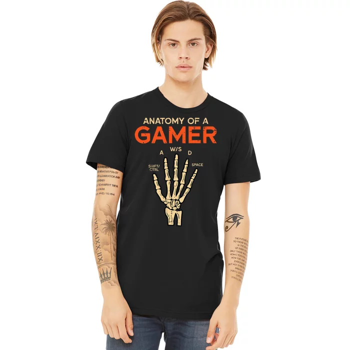 Anatomy Of Gamer Skeleton Hand Funny Men Kids Ns Premium T-Shirt