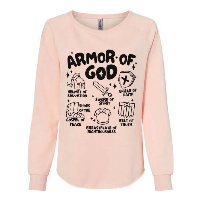 Armor Of God Christian Jesus Womens California Wash Sweatshirt