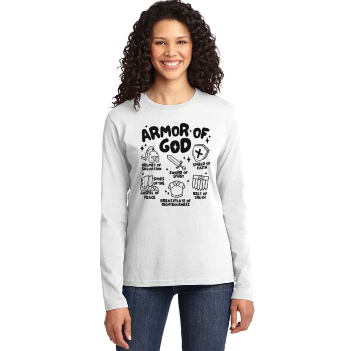 Armor Of God Christian Jesus Ladies Long Sleeve Shirt