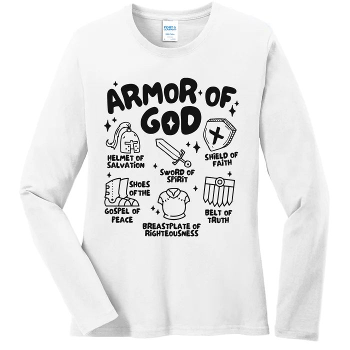 Armor Of God Christian Jesus Ladies Long Sleeve Shirt