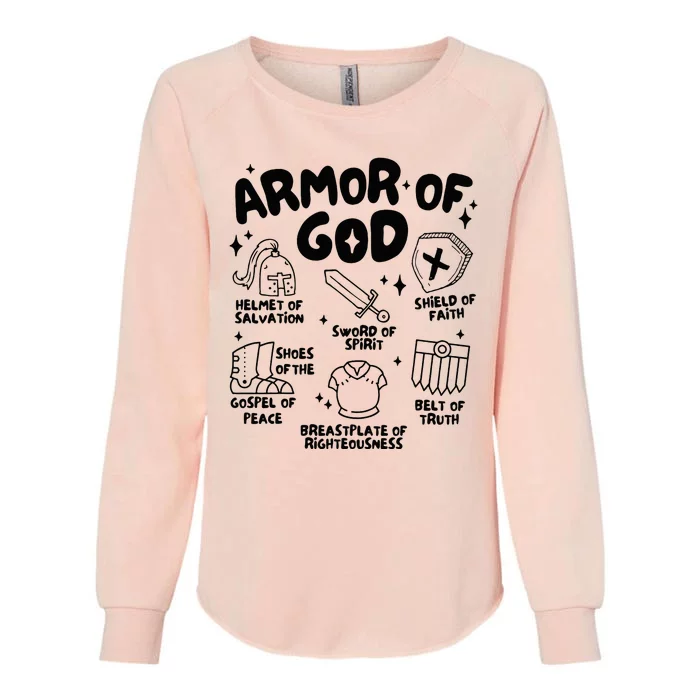 Armor Of God Christian Jesus Womens California Wash Sweatshirt