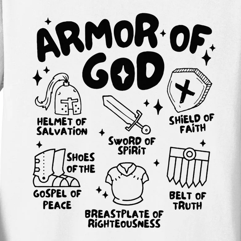 Armor Of God Christian Jesus Kids Long Sleeve Shirt