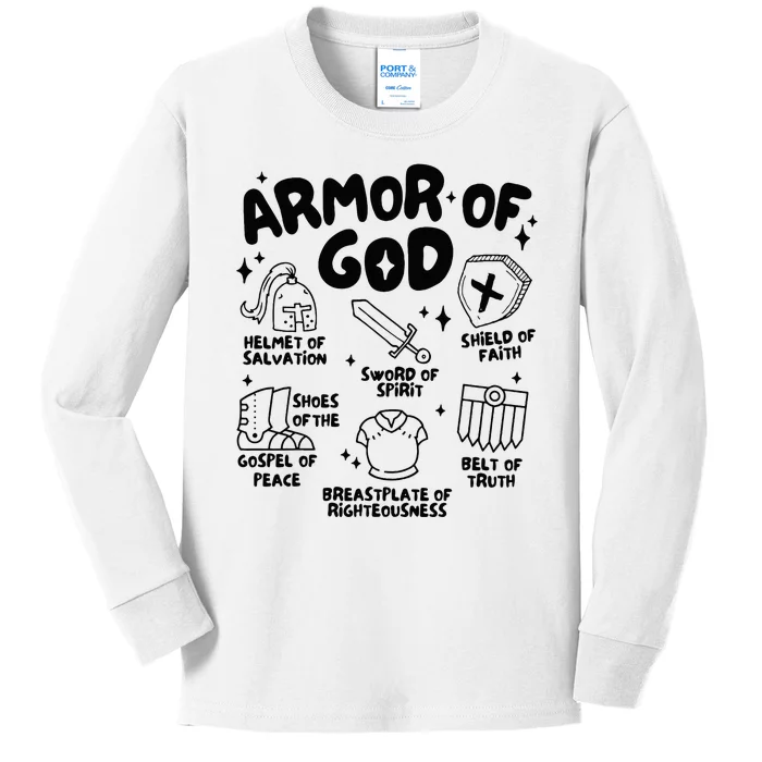 Armor Of God Christian Jesus Kids Long Sleeve Shirt