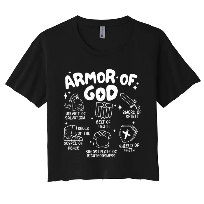 Armor Of God put on the armor of God Christian bible verses Women's Crop Top Tee