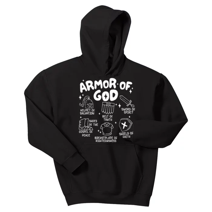 Armor Of God put on the armor of God Christian bible verses Kids Hoodie