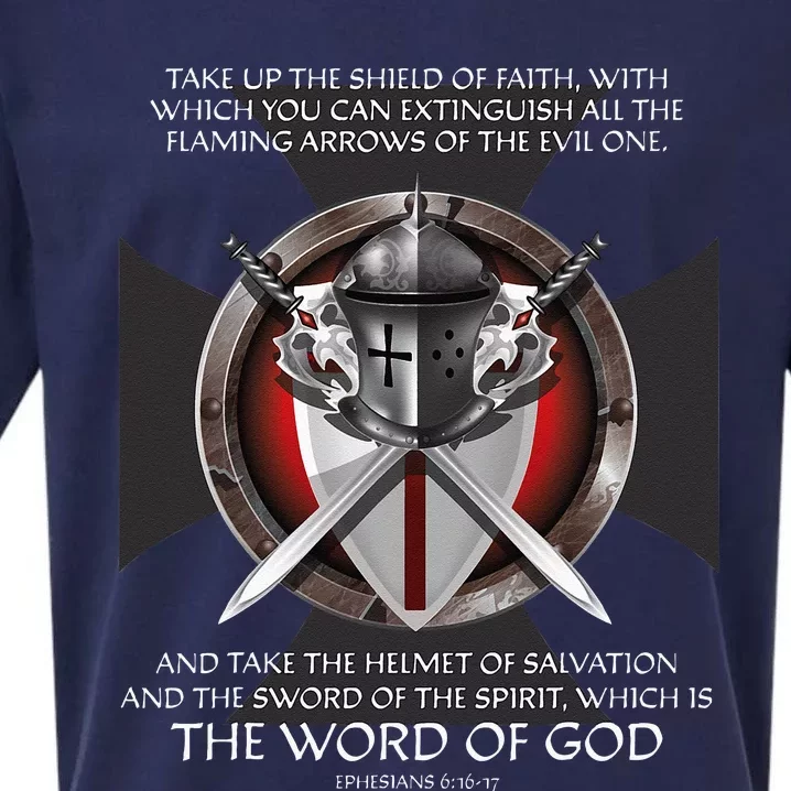 Armor of God Christian Bible Verse Sueded Cloud Jersey T-Shirt